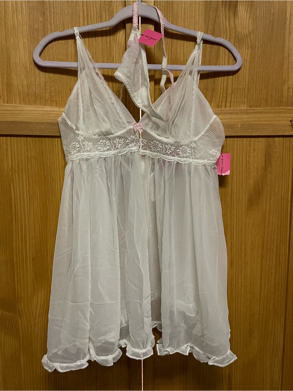 Betsey Johnson Lingerie Babydoll Chemise with matching string thong